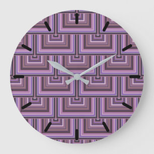 Grande Horloge Ronde Mauve stripes square scales pattern