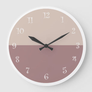 Grande Horloge Ronde Mauve Taupe Cream Kitchen Clocks