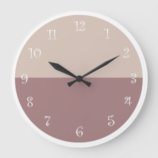 Grande Horloge Ronde Mauve Taupe Cream Kitchen Clocks