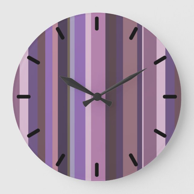 Grande Horloge Ronde Mauve vertical stripes (Recto)