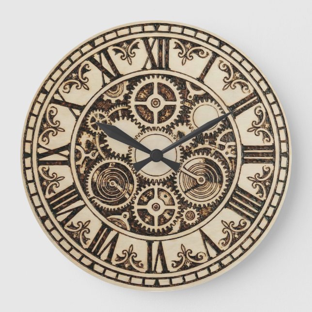 Grande Horloge Ronde  Mechanical Gears Wall Clock (Recto)