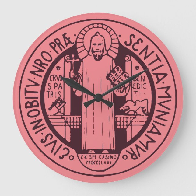 Grande Horloge Ronde Médaille de Saint Benoît (Recto)