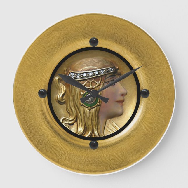 Grande Horloge Ronde Médaillon Art Nouveau (Recto)