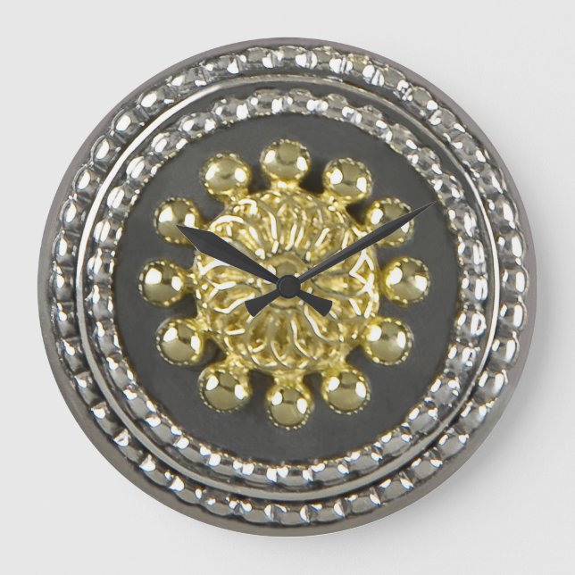 Grande Horloge Ronde Médallion d'or et d'argent (Recto)