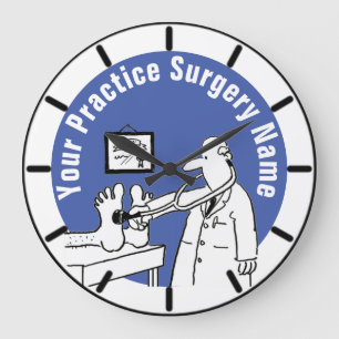 Grande Horloge Ronde Médecin amusant avec Stethoscope Médicale