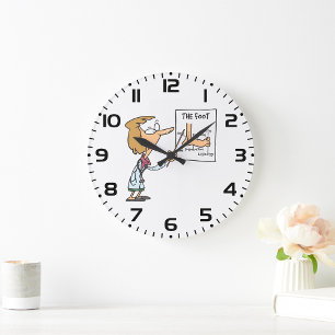 Grande Horloge Ronde Médecin drôle enseignant l'anatomie du pied