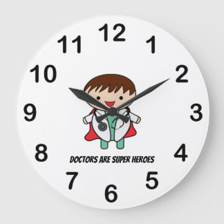 Grande Horloge Ronde Médecin Super Hero Journée nationale des médecins