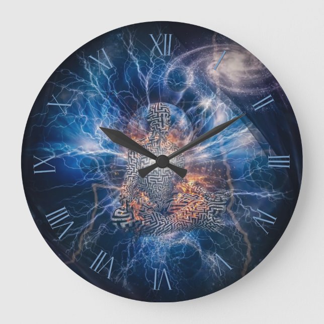 Grande Horloge Ronde Méditation dans l'espace (Recto)