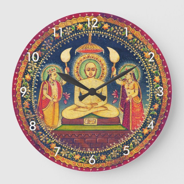 Grande Horloge Ronde Méditation de bouddhas avec du yoga (Recto)