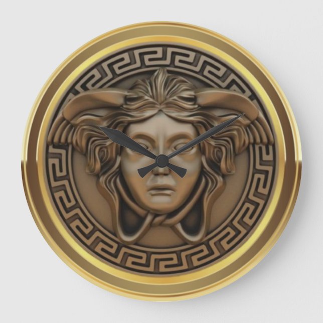 Grande Horloge Ronde Méduse en bronze (Recto)