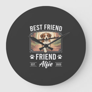 Grande Horloge Ronde Meilleur Ami Alfie Amoureux des Chiens