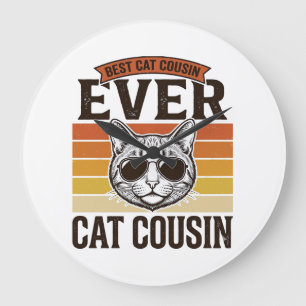 Grande Horloge Ronde Meilleur Cousin Chat Ever Création de Chemise pour