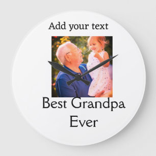 Grande Horloge Ronde Meilleur grand-père jamais grand-père photo cadeau