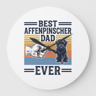 Grande Horloge Ronde Meilleur Papa Affenpinscher Vintage T-shirt de Chi