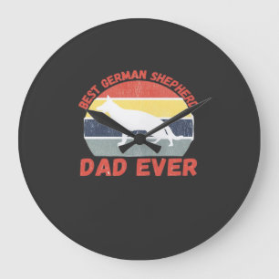Grande Horloge Ronde Meilleur papa Berger Allemand de tous les temps ci