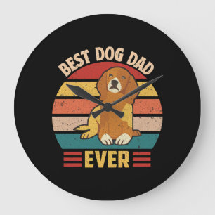Grande Horloge Ronde Meilleur papa pour chien de tous les temps