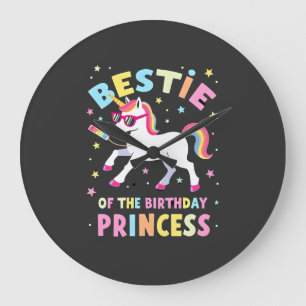Grande Horloge Ronde Meilleure amie de la princesse de l'anniversaire f