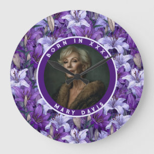 Grande Horloge Ronde Meilleure Fête d'Été Fantastique des Lys