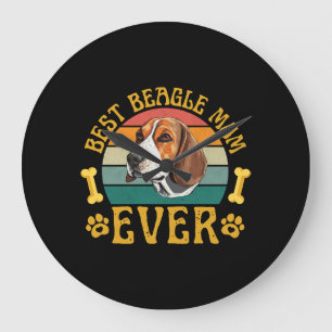 Grande Horloge Ronde Meilleure maman Beagle de tous les temps, drôle de