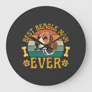 Grande Horloge Ronde Meilleure maman Beagle Ever, drôle de chien Beagle