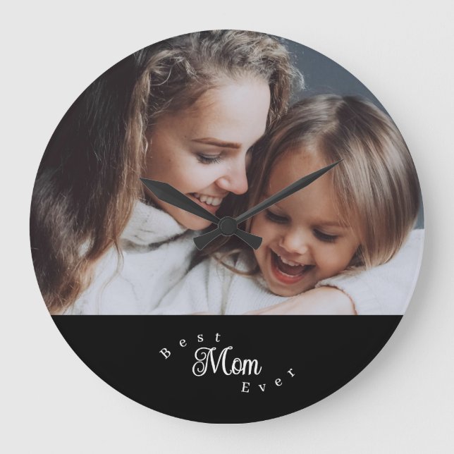 Grande Horloge Ronde Meilleure Maman Moderne Simple (Recto)