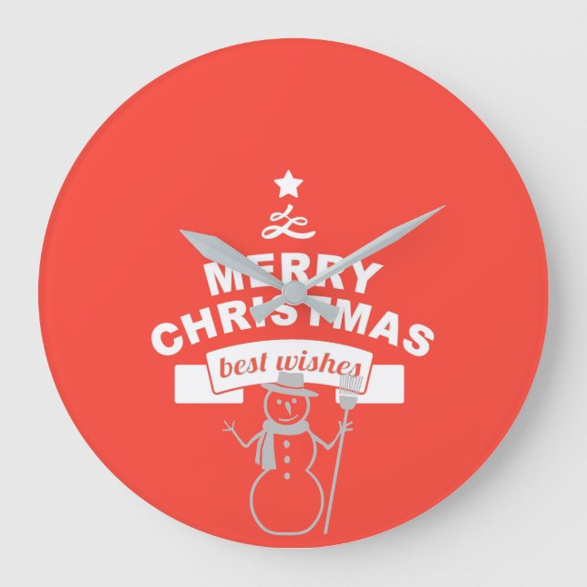 Grande Horloge Ronde Meilleurs voeux d'hiver (Recto)
