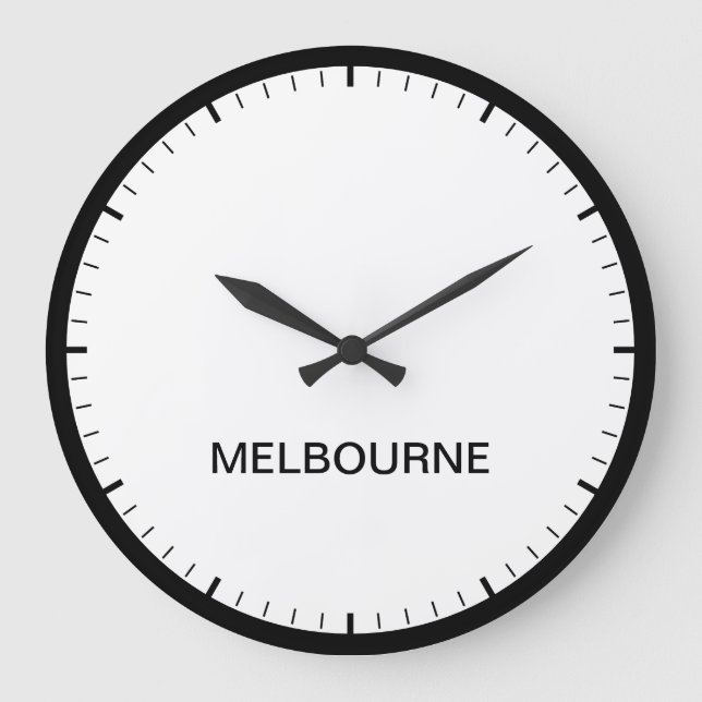 Grande Horloge Ronde Melbourne Australie Heure Zone Newsroom Style Horl (Recto)
