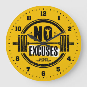 Grande Horloge Ronde Men's Gym Fitness Room Personalized Wall Clock