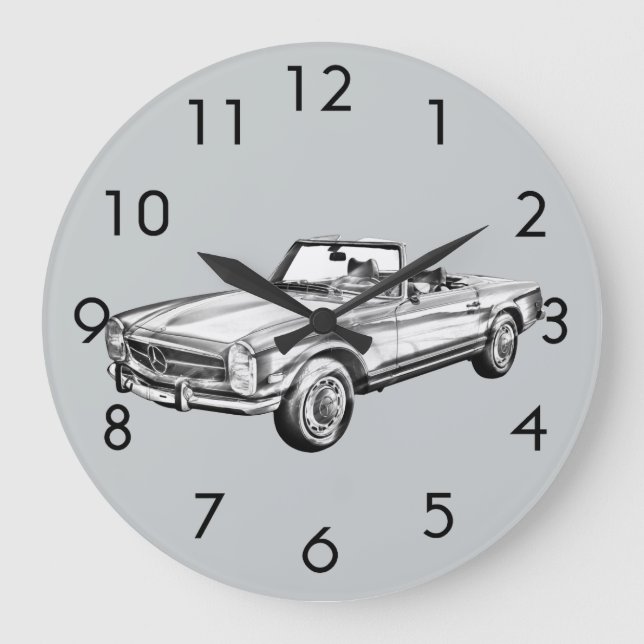 Grande Horloge Ronde Mercedes Benz 280 SL Convertible Illustration (Recto)