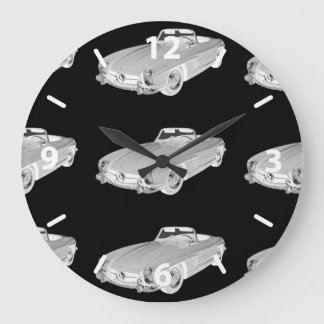 Grande Horloge Ronde Mercedes Benz 300 SL Cabriolet d'art