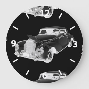 Grande Horloge Ronde Mercedes Benz 300 Voiture de Luxe Art