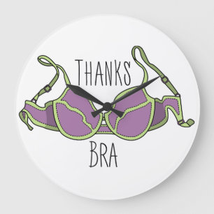Grande Horloge Ronde Merci Soutien-Gorge