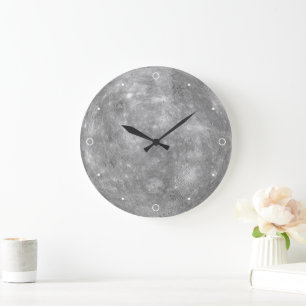 Grande Horloge Ronde Mercure Cratères Gris Système Solaire Planète Virg