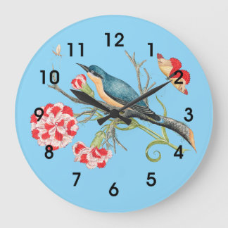 Grande Horloge Ronde Merlebleu sur des œillets