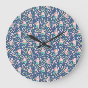 Grande Horloge Ronde Mermaid mère fille Bonding Ocean Dark Version