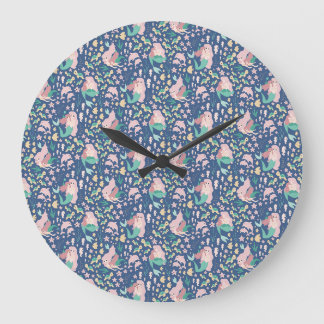 Grande Horloge Ronde Mermaid mère fille Bonding Ocean Dark Version