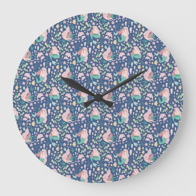 Grande Horloge Ronde Mermaid mère fille Bonding Ocean Dark Version (Recto)