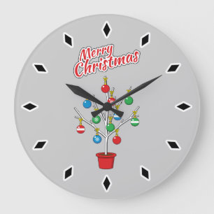 Grande Horloge Ronde Merry Christmas