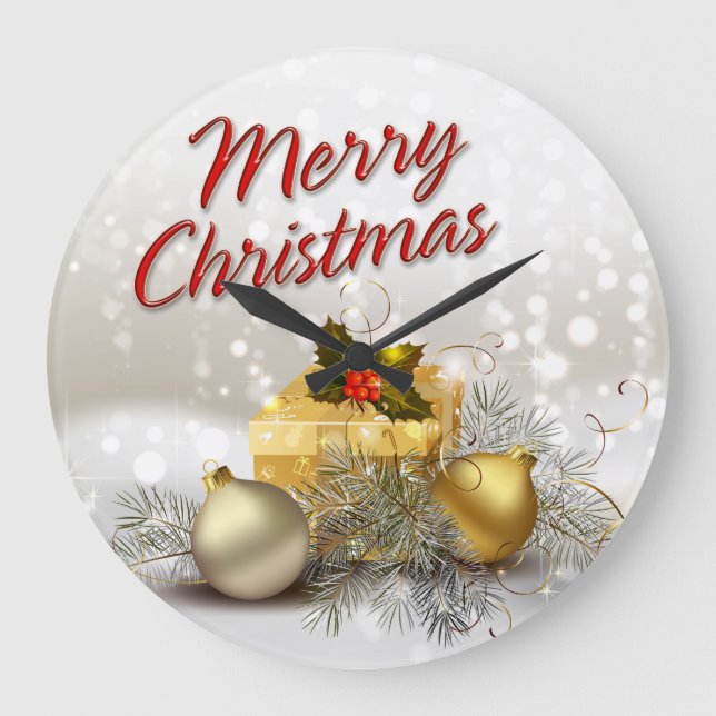 Grande Horloge Ronde Merry Christmas 36 Wall Clock Options (Recto)