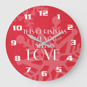 Grande Horloge Ronde Message de Noël élégant et inspirant
