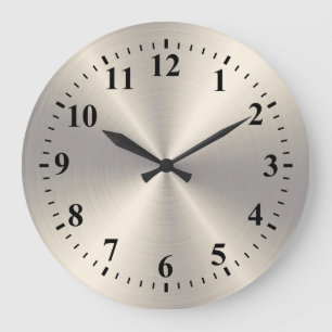 Grande Horloge Ronde Métal d'acier inoxydable