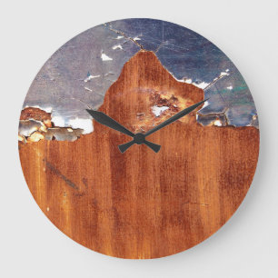 Grande Horloge Ronde Métal rustique : Texture Vintage en Fer.
