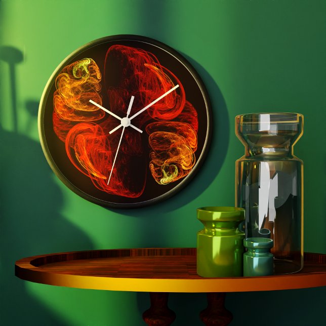 Grande Horloge Ronde Métamorphose Arrondi Abstrait (Metamorphosis Abstract Art Round Wall Clock)