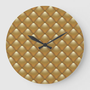 Grande Horloge Ronde Meubles en cuir doré, canapé vintage.