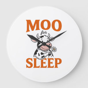 Grande Horloge Ronde Meugler Pour Dormir Mignon Vache Design De T-Shirt