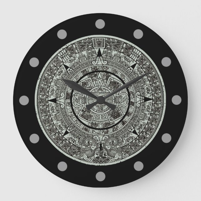 Grande Horloge Ronde Mexicaine Aztec Sun Stone Maya Calendrier 1 (Recto)