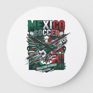 Grande Horloge Ronde Mexico Football Squelette Attaquant Nations Premiu