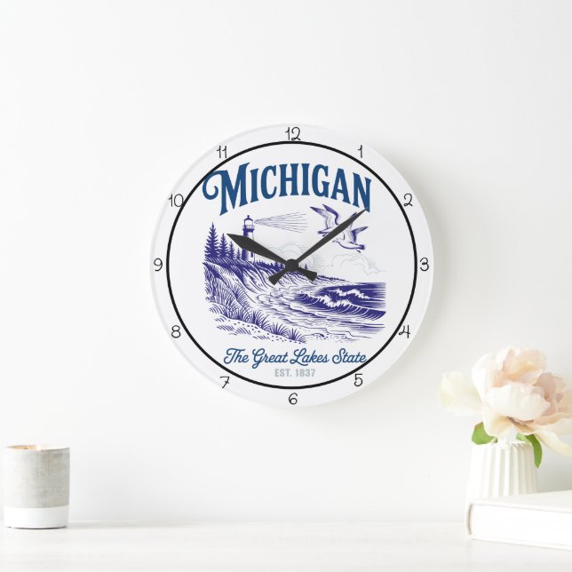 Grande Horloge Ronde Michigan Great Lakes State  (Maison)