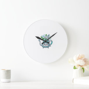 Grande Horloge Ronde Mignon Kawaii Thé à la Menthe Glacé Marocain Été B