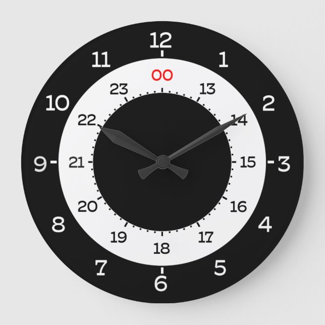 GRANDE HORLOGE RONDE MILITARY TIME - FORMAT 12 HOUR (Recto)